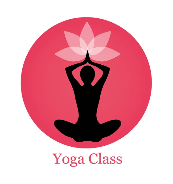 Silhouette yoga et lotus — Image vectorielle