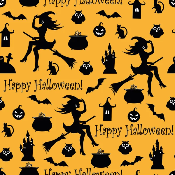 Fondo de Halloween sin costuras — Vector de stock