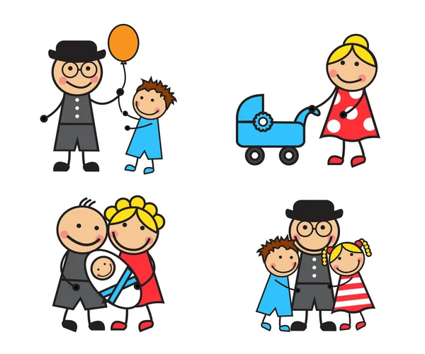 Famille Cartoon — Image vectorielle