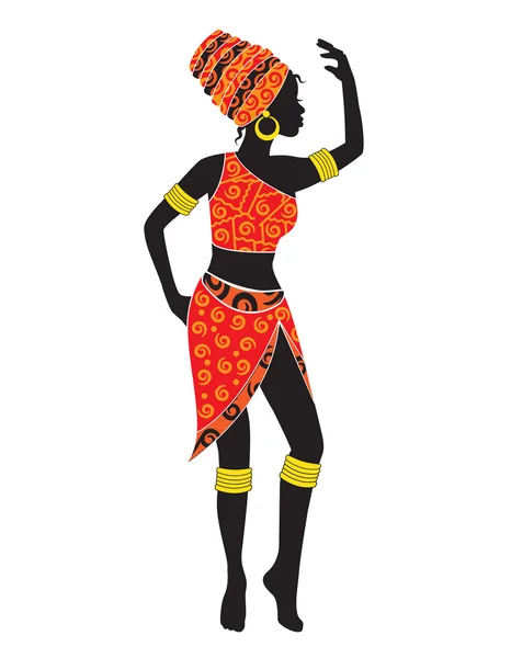 Silueta taneční africké ženy — Stockový vektor