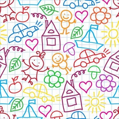 Çocuk çizimleri paterni