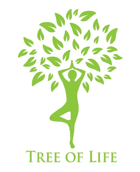 Yoga e l'albero della vita — Vettoriale Stock