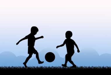 Kids playing soccer vector Kids playing soccer vector