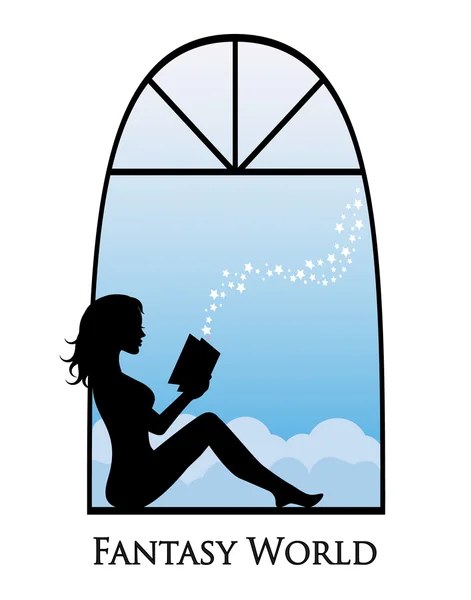 Dive into the fantasy world of books — Stock Vector