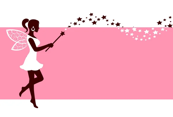 Peri sihirli değnek ile silüeti