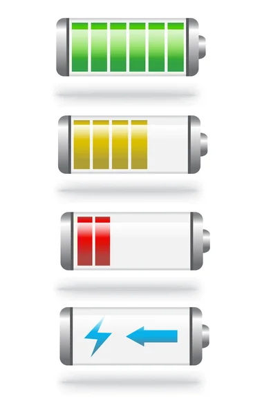 Batterijniveau en opladen — Stockvector