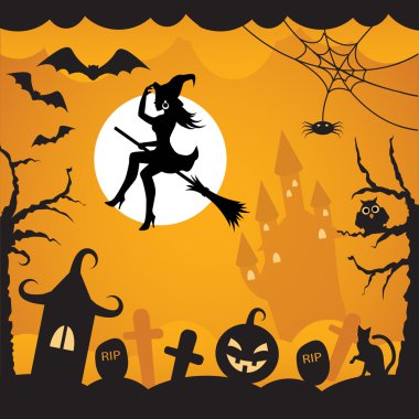 Cadılar Bayramı background.vector illüstrasyon