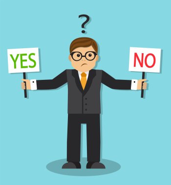 Çizgi film işadamı şüpheler