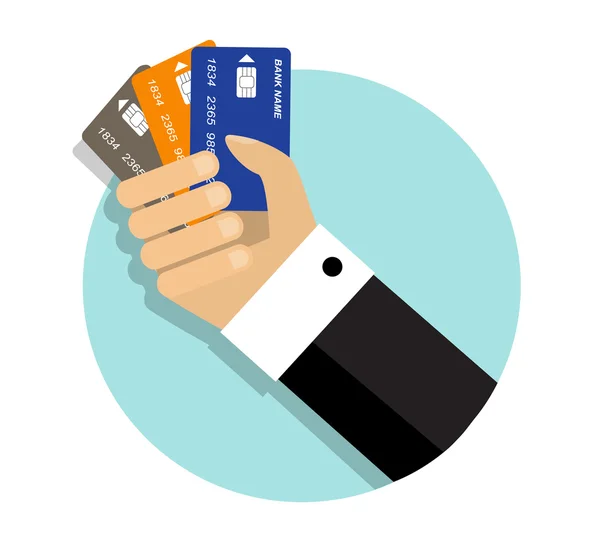 Commodité de payer par carte de crédit — Image vectorielle