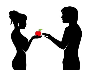 people and the forbidden fruit clipart