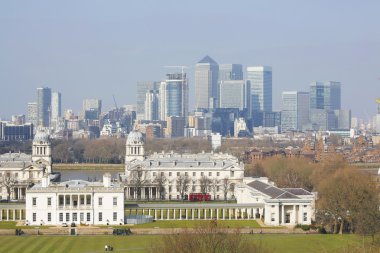 Londra Greenwich Parkı'ndan görülen manzarası