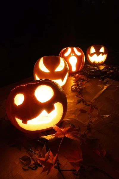 Halloween Jack-o-Lantern Pumpkins — Stock Photo, Image