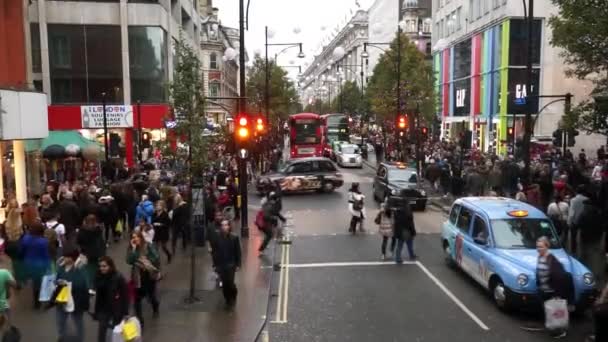2014, Oxford Street med Juldekoration — Stockvideo