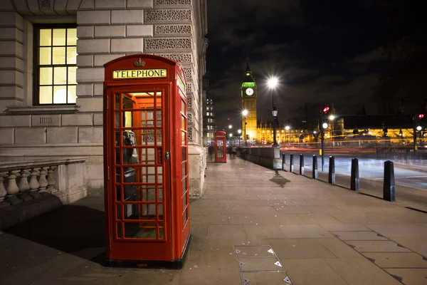 Kırmızı telefon kulübesi, Big Ben — Stok fotoğraf