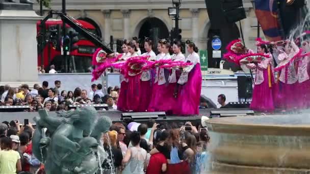 2015 London Korean Festival, Trafalgar Square — Stock Video
