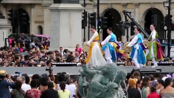 2015 London koreanische Festival, Trafalgar Square — Stockvideo
