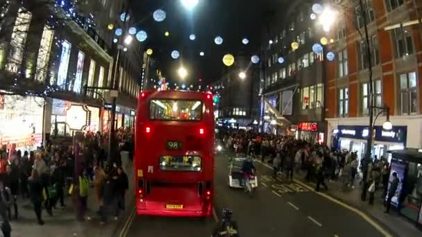 London Oxford Street Night View, cadeau de décoration de Noël — Video