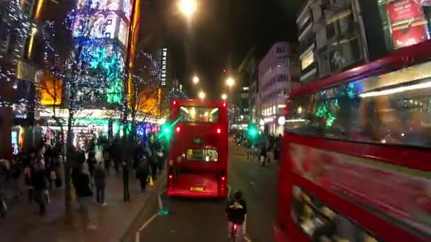 Londra Oxford Street Night View, regalo di Natale — Video Stock