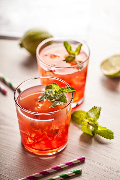 Bebida fria vermelha do coquetel do verão — Fotografia de Stock