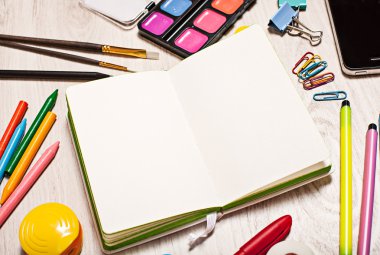 Açık Not Defteri ile boş sayfaları mockup