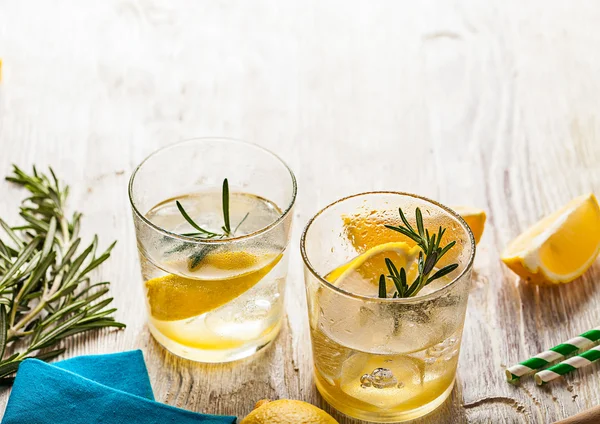 Rosemary lemonade cold cocktail drink — Stock Photo, Image