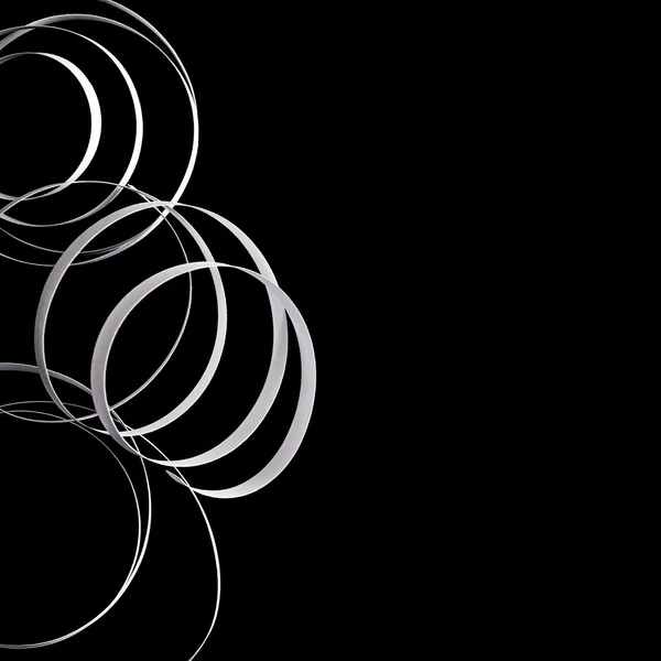 Pita putih diisolasi pada latar belakang batas abstrak hitam — Stok Foto