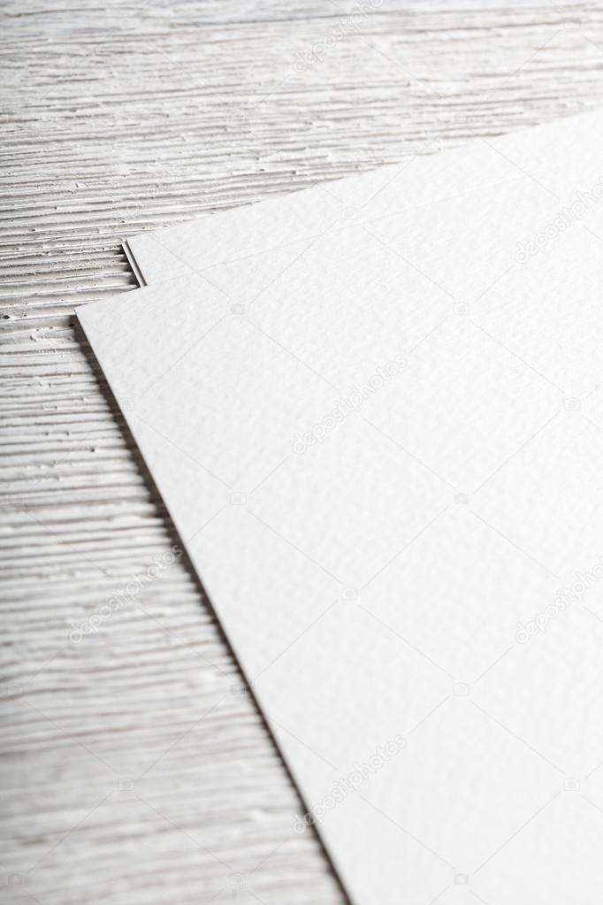 White blank paper page closeup mockup