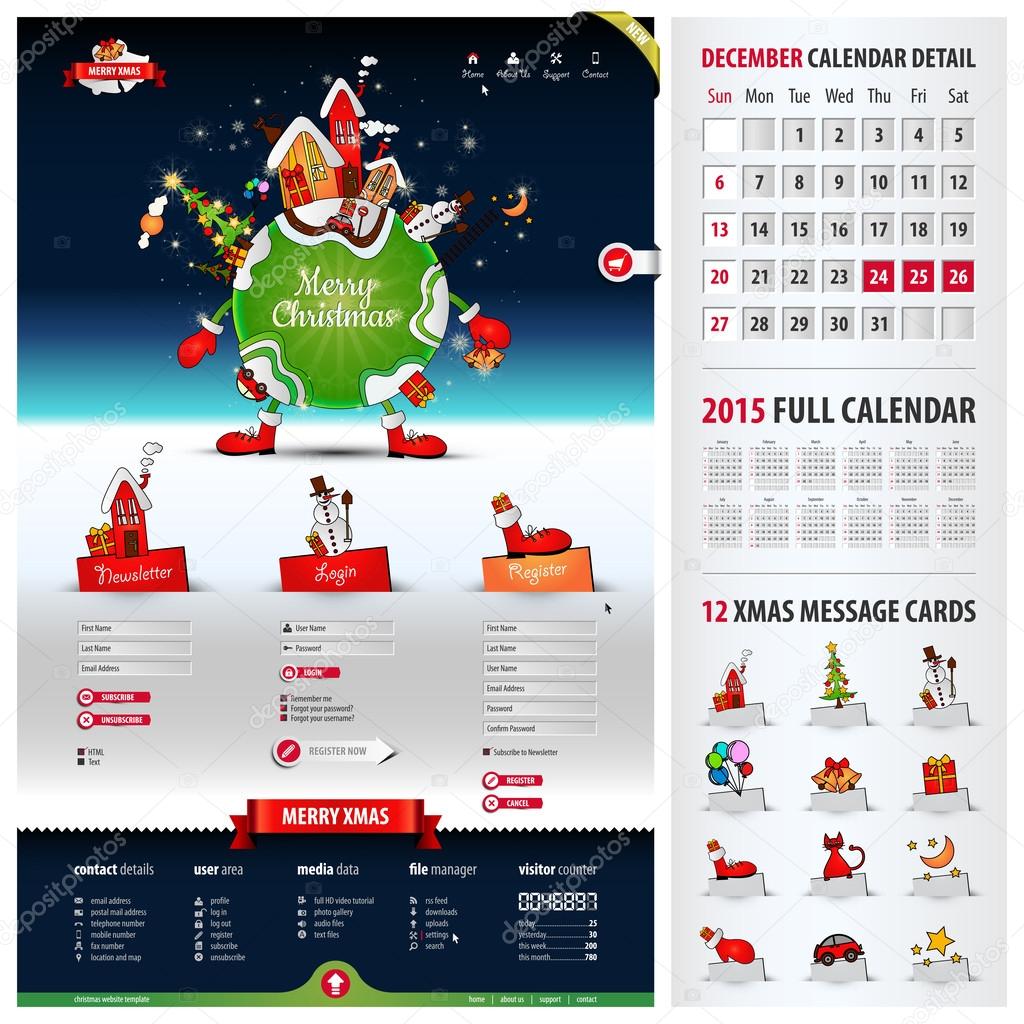 five components website template for christmas