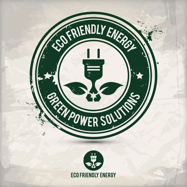 Selo de energia ecológico alternativo Vetores De Stock Royalty-Free