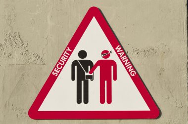 soyulma risk konusunda uyarmaya üçgen işareti