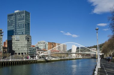 Zubizuri Bridge, Bilbao, Biskay, Bask ülke, İspanya