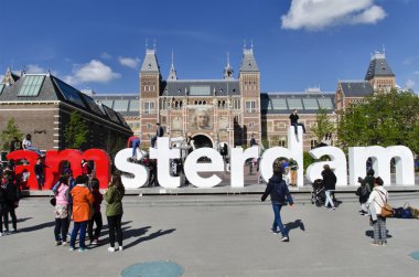 Mimari Museumplein, Rijksmuseum, cephe, Amsterdam, ne de