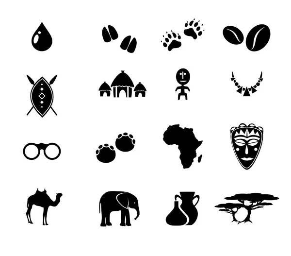 Icono africano conjunto vector — Archivo Imágenes Vectoriales