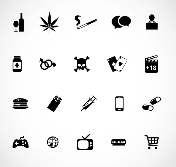 Addictions icon set vector — Stock Vector