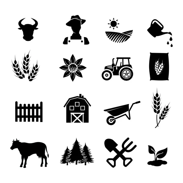 Granja icono conjunto vector — Archivo Imágenes Vectoriales