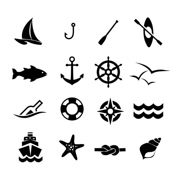 Vektör deniz Icon set — Stok Vektör