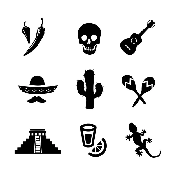 Mexican icon set vector — Stock Vector