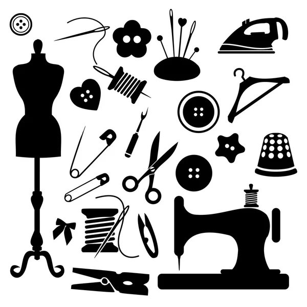 Sewing icon set vector — Stock Vector