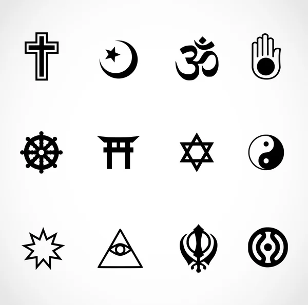 Vektör Dünya Dinleri işaretleri Icon set — Stok Vektör