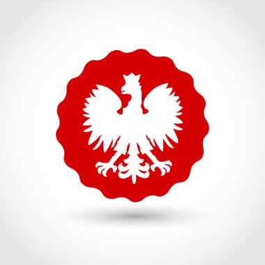 Badge with Polish Eagle vector  clipart