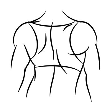 Fitness kadın - geri. Vektör çizim 