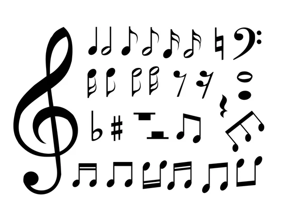 Conjunto de notas de música vector — Vector de stock