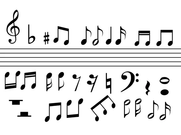 Conjunto de notas de música vector — Vector de stock