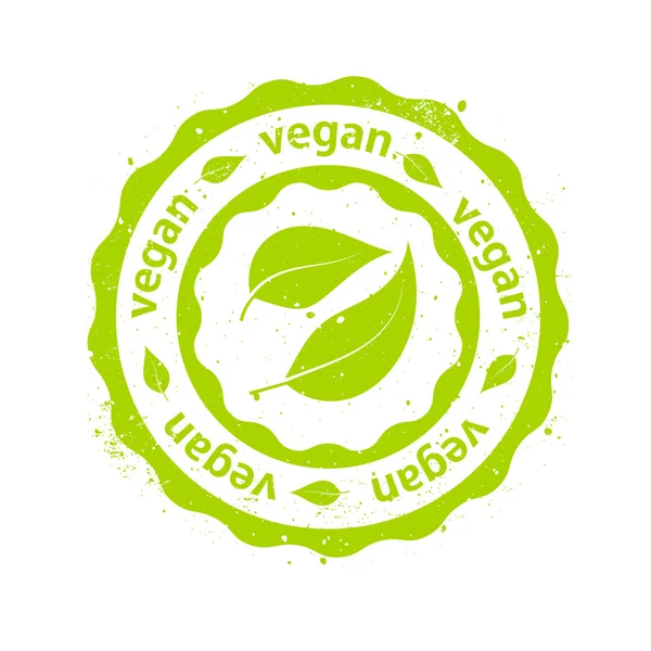 "Vegan "groene ronde rubber stempel vector — Stockvector