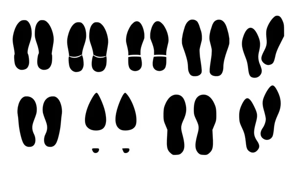 Shoe print set vector — Stockový vektor