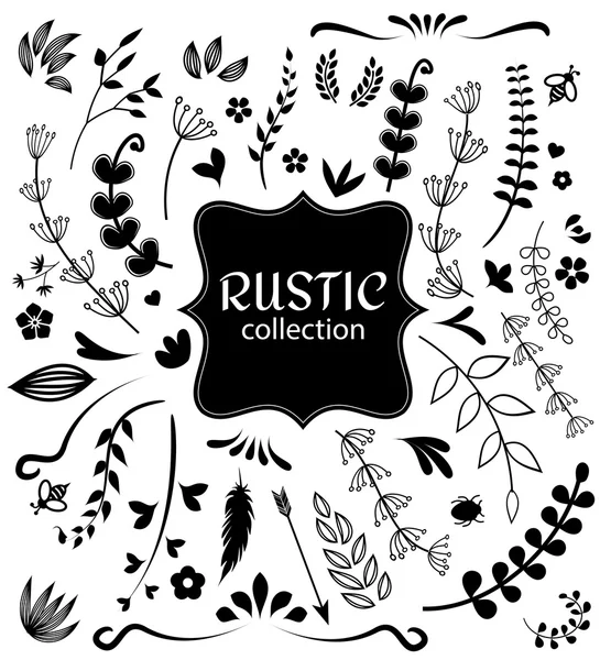 Rustic design elements set vector — Stock Vector