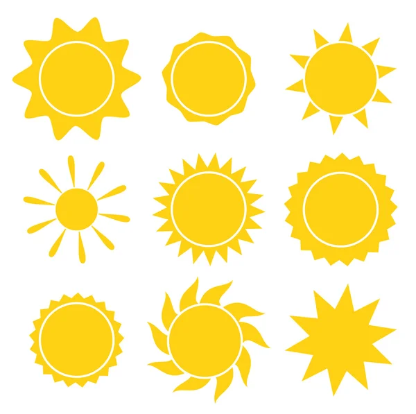 太陽アイコンのベクトルを設定 — ストックベクタ
