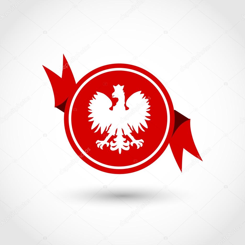 Badge with Polish Eagle vector 