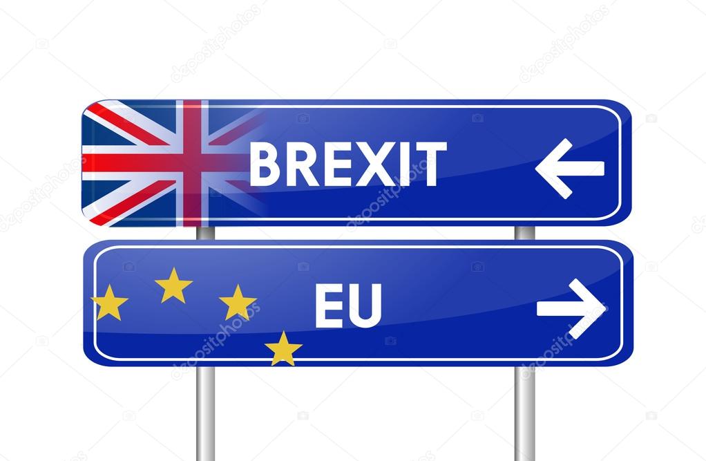 Brexit or Eu - road signs vector 