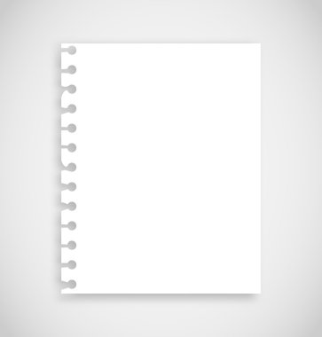 Gerçekçi yırtık defter kağıt vektör
